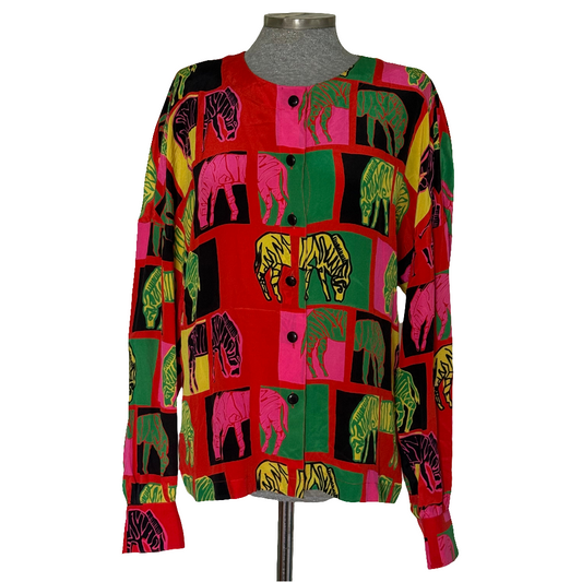 Blusa vintage seda Escada by Margaretha Ley • Talla XL