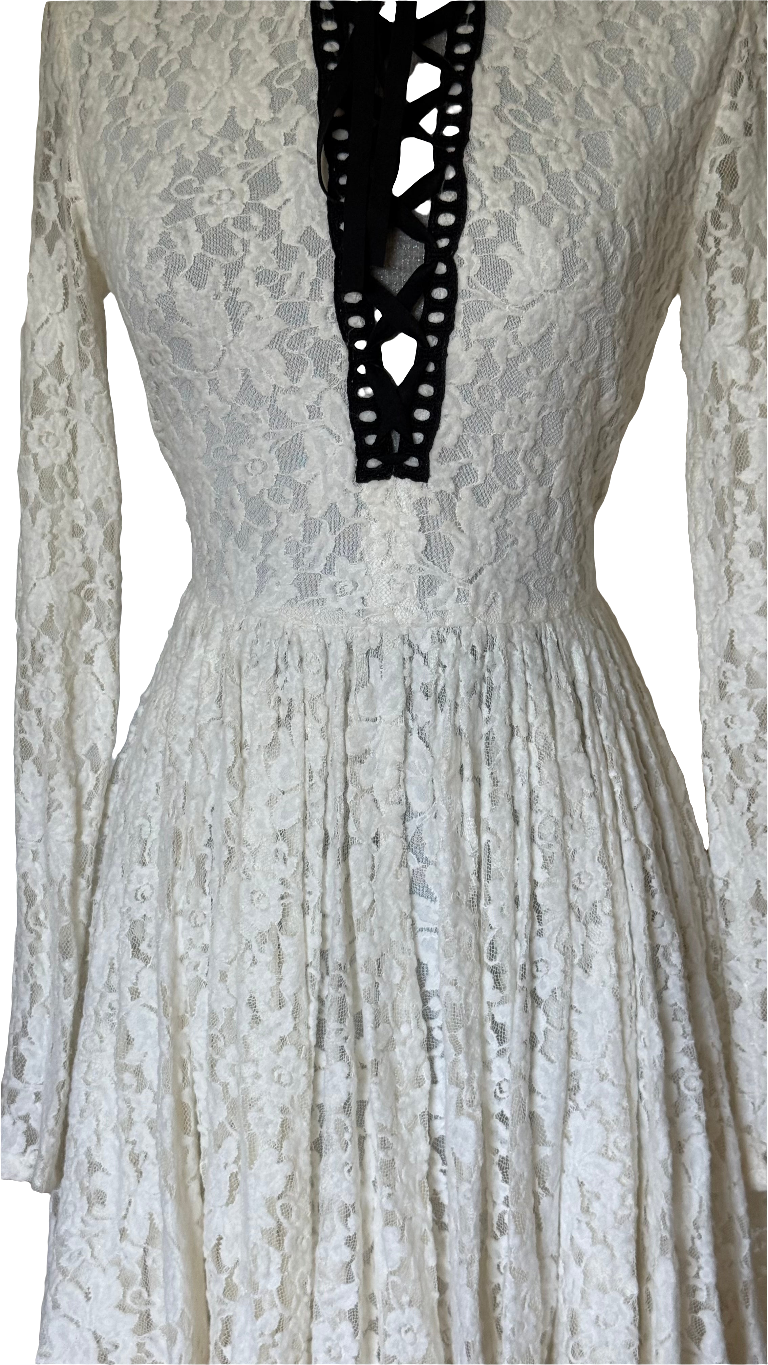 Vestido encaje Robby Ecru Maje • Talla S