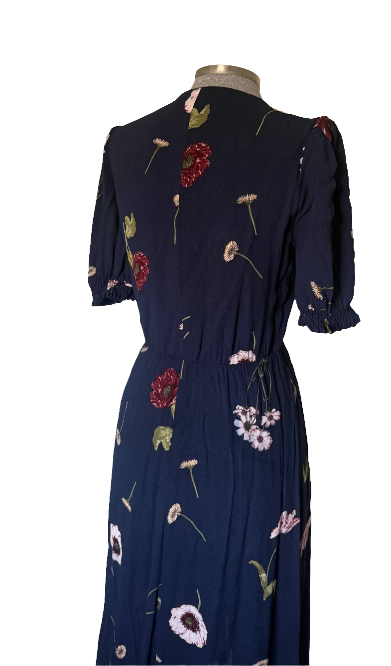 Vestido floral azul marino Reformation • Talla S