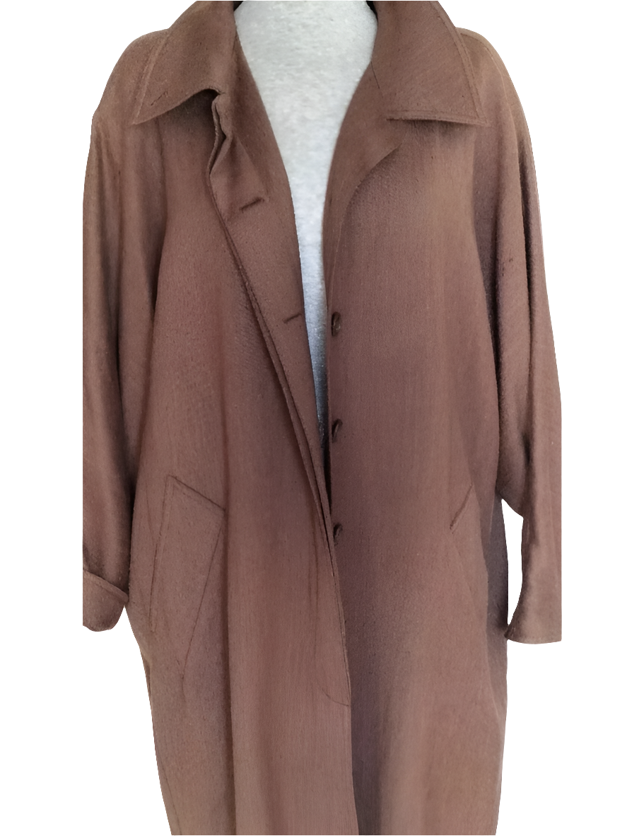 Abrigo largo marrón lana virgen Max Mara • Talla L