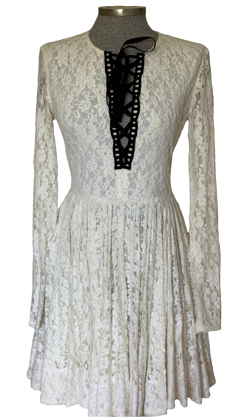 Vestido encaje Robby Ecru Maje • Talla S