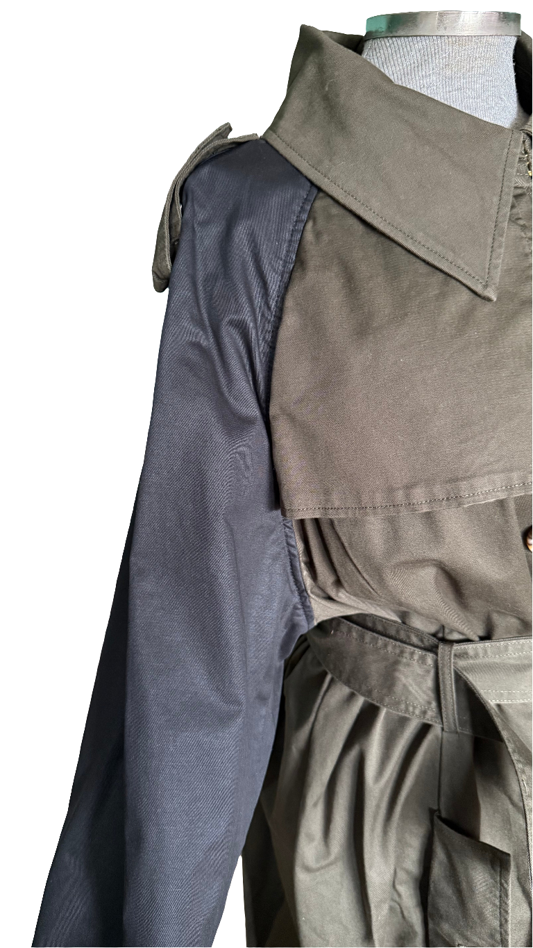 Gabardina caqui bicolor Altuzarra • Talla XL