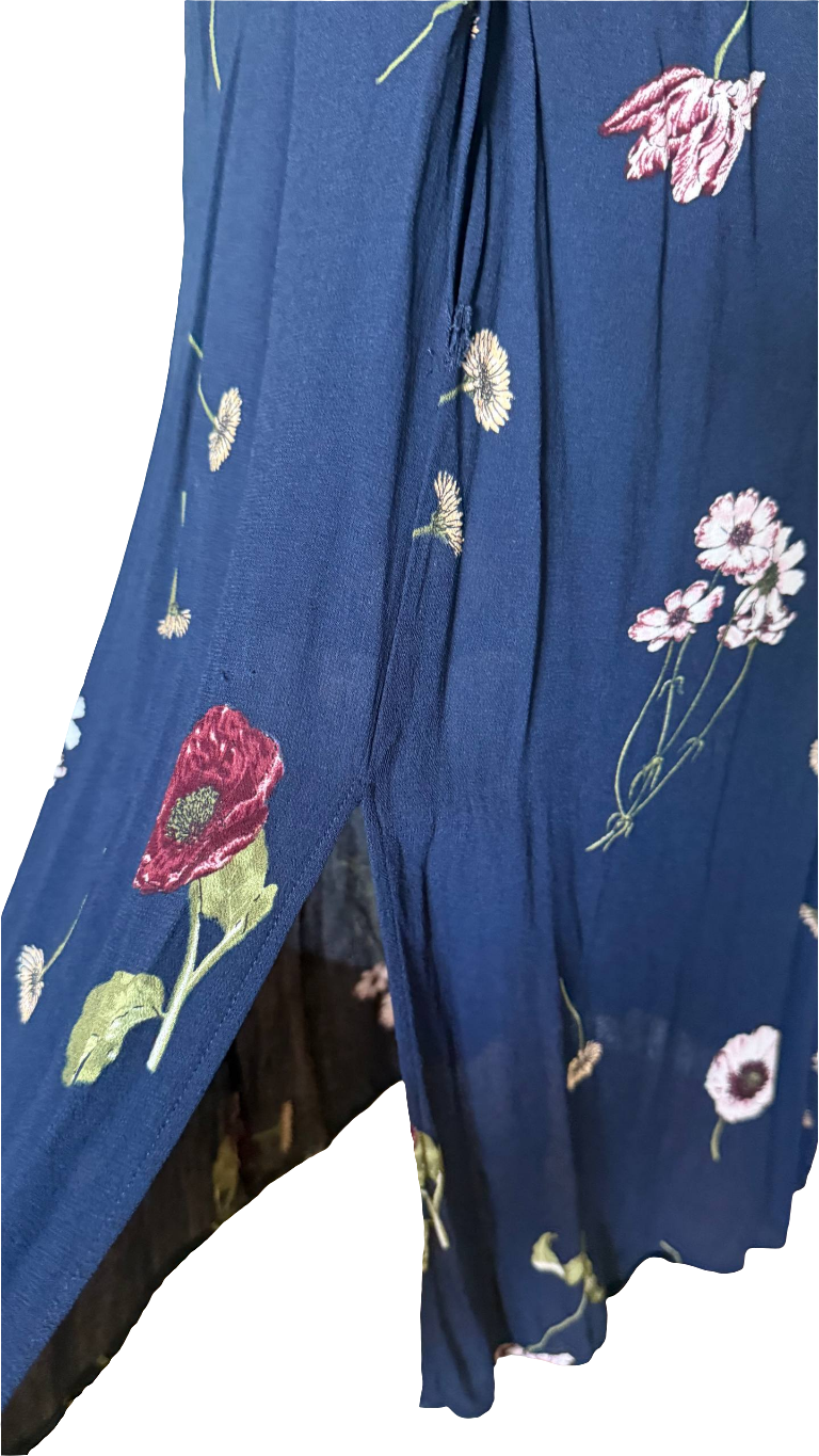 Vestido floral azul marino Reformation • Talla S