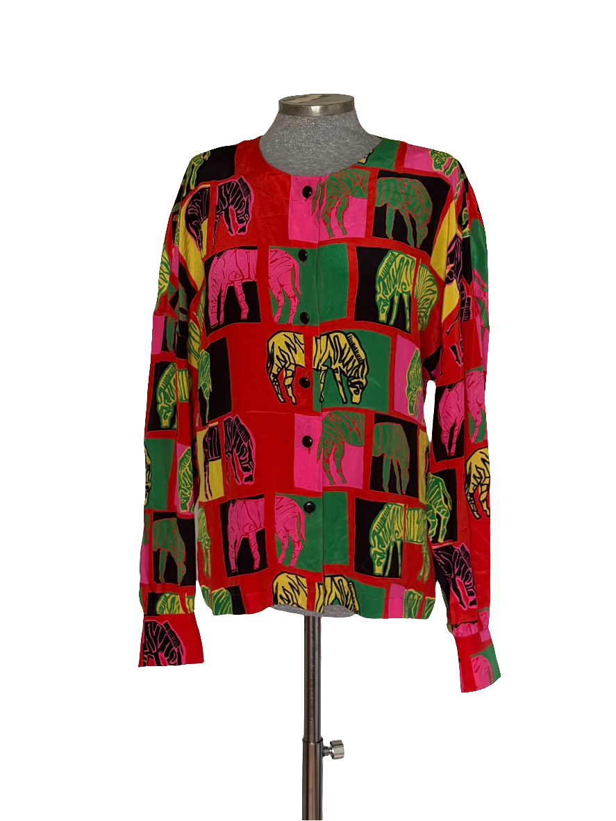 Blusa vintage seda Escada by Margaretha Ley • Talla XL