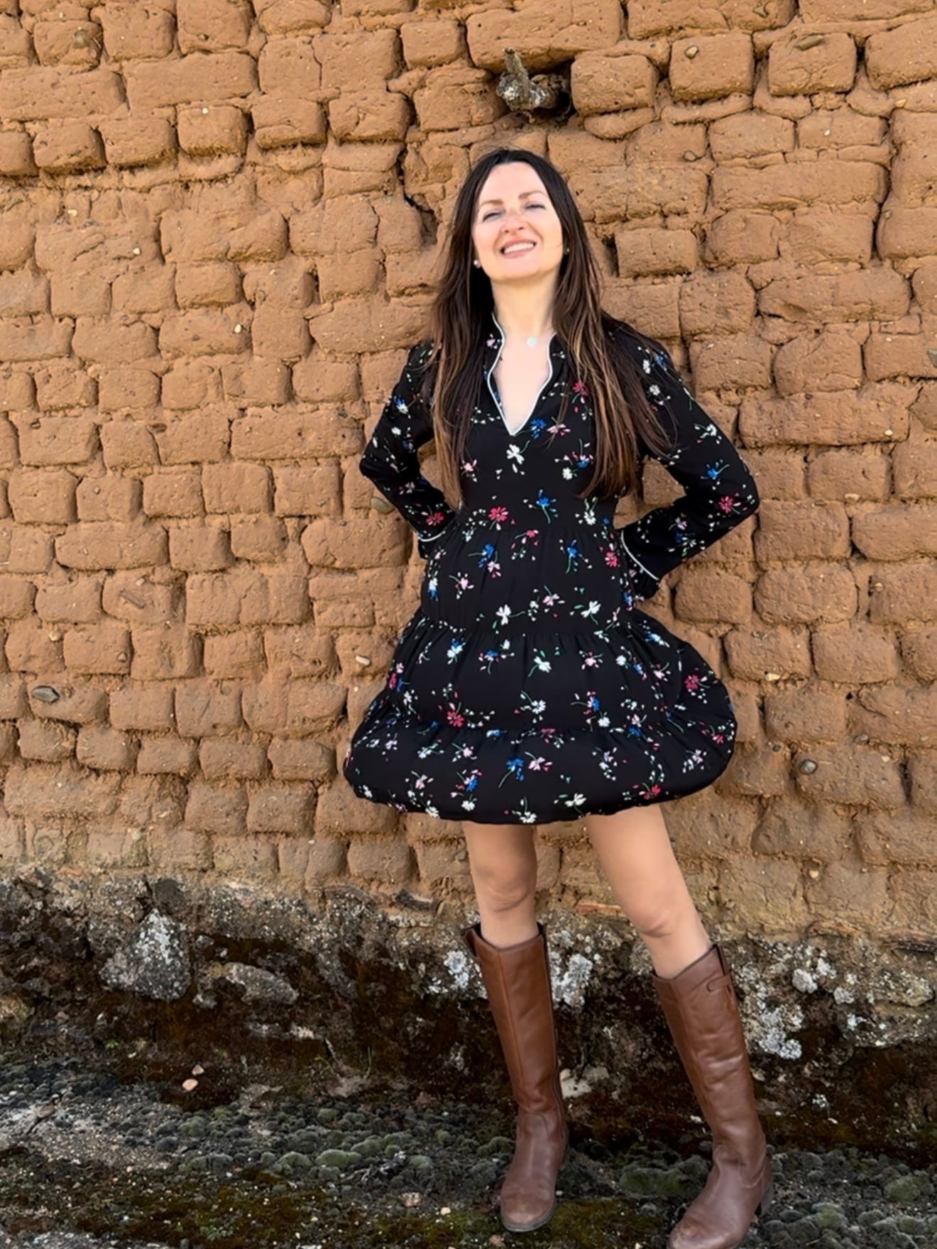 Vestido cuello mao Maje • Talla M