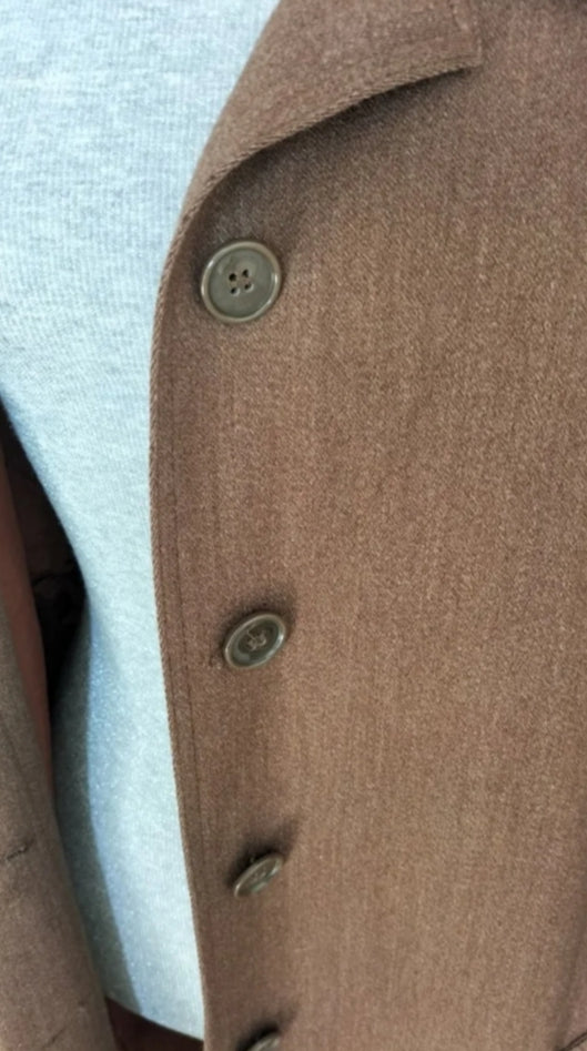 Abrigo largo marrón lana virgen Max Mara • Talla L