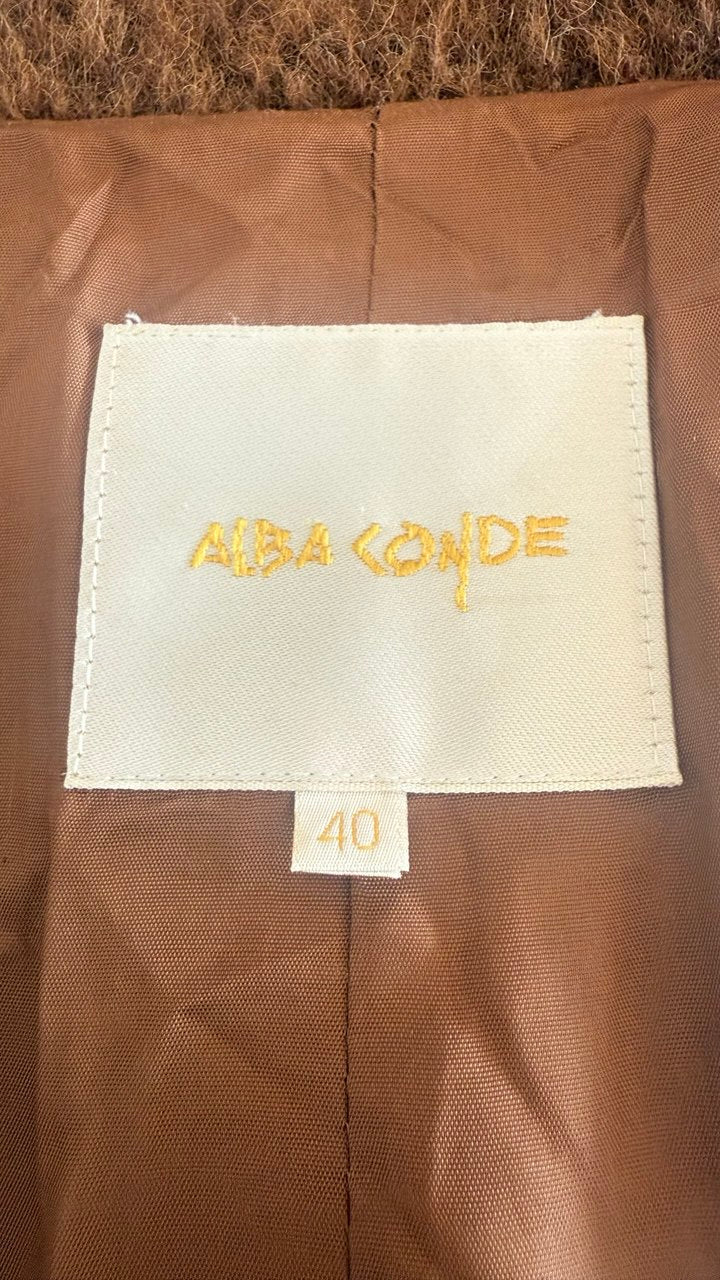 Abrigo lana y alpaca canela vintage Alba Conde • Talla L