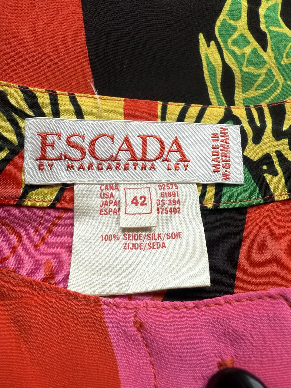 Blusa vintage seda Escada by Margaretha Ley • Talla XL