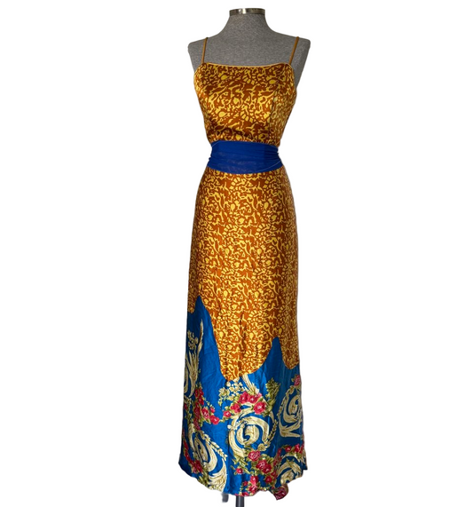 Vestido maxi seda estampada Matilde Cano • Talla XXL