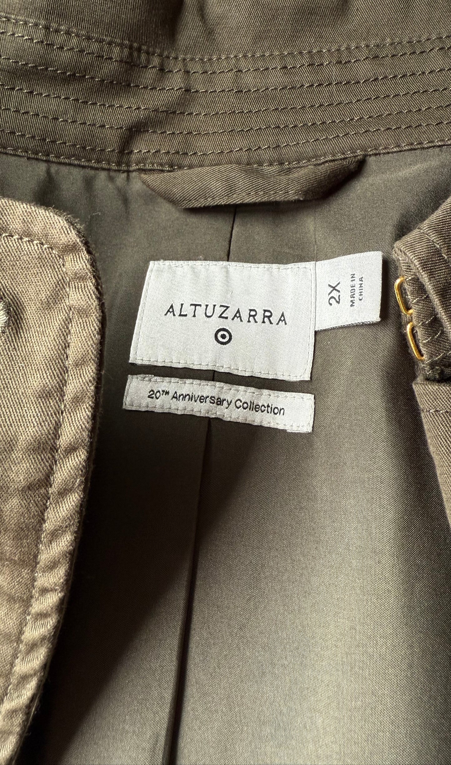 Gabardina caqui bicolor Altuzarra • Talla XL