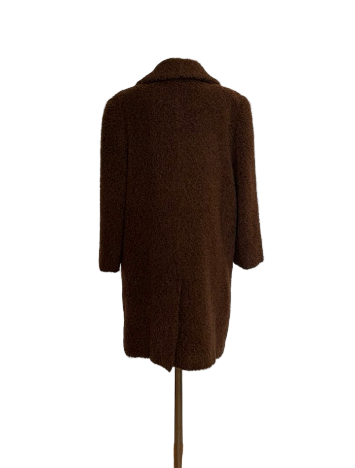 Abrigo lana y alpaca canela vintage Alba Conde • Talla L