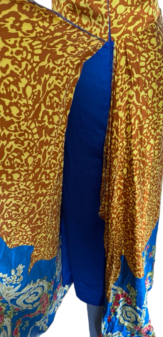 Vestido maxi seda estampada Matilde Cano • Talla XXL