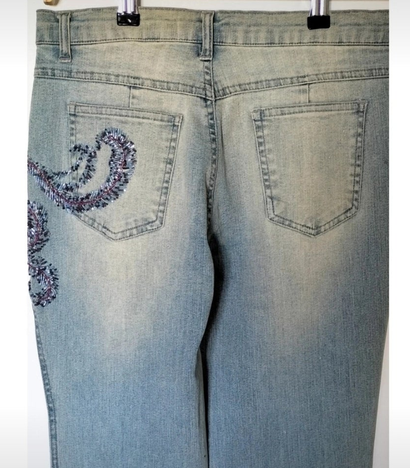 Vaquero vintage pedrería Roccobarocco • Talla S