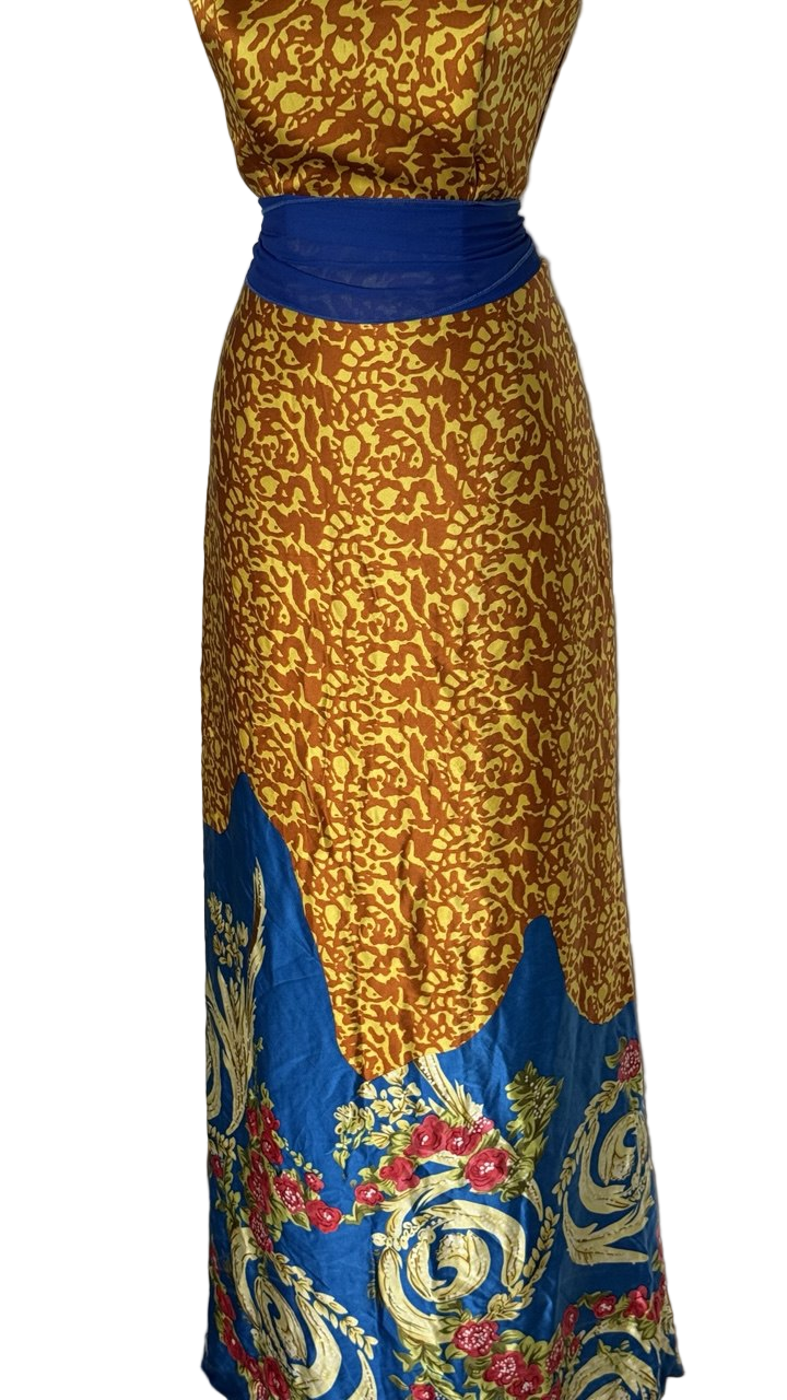 Vestido maxi seda estampada Matilde Cano • Talla XXL