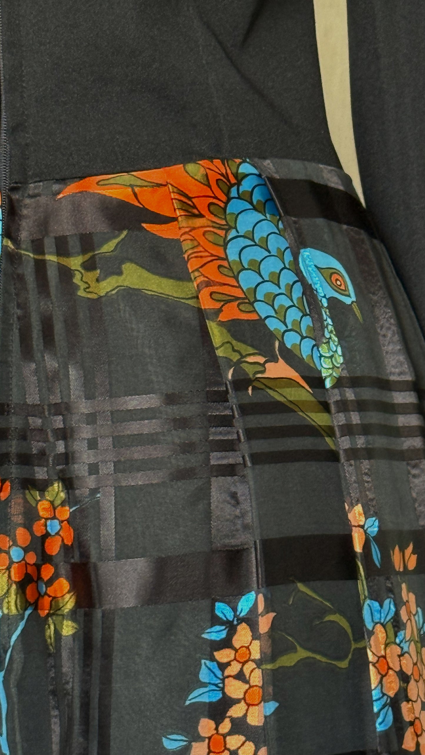 Vestido largo estampado oriental • Talla L