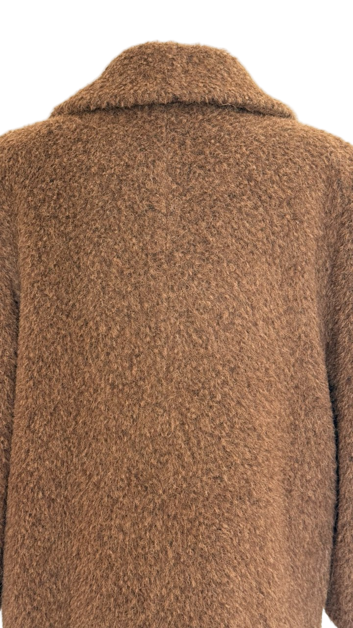 Abrigo lana y alpaca canela vintage Alba Conde • Talla L