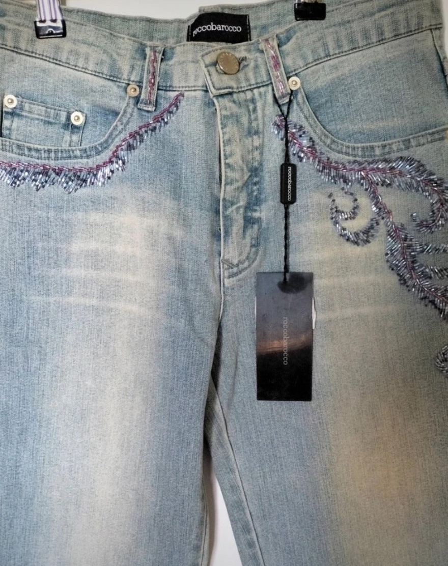 Vaquero vintage pedrería Roccobarocco • Talla S
