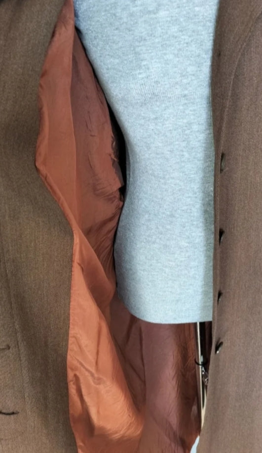 Abrigo largo marrón lana virgen Max Mara • Talla L